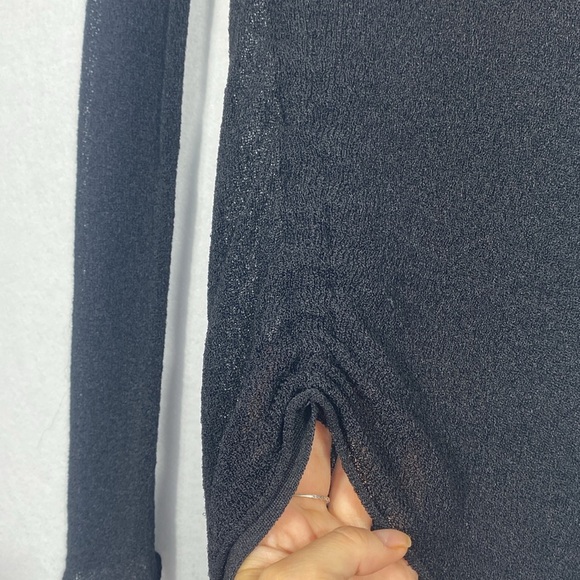 Helmut Lang Black Sheer Long Sleeve Blouse size medium - Picture 5 of 13